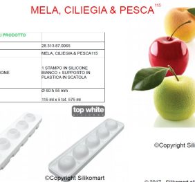 STAMPO SILICONE MELA,CILIEGIA & PESCA