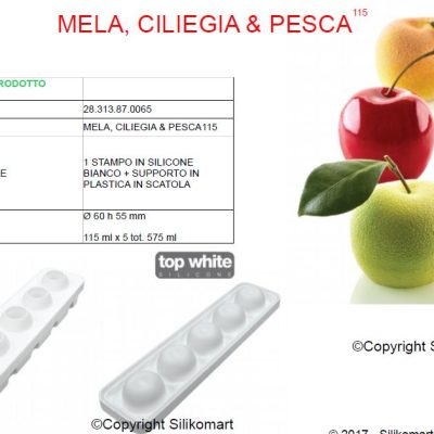 STAMPO SILICONE MELA,CILIEGIA & PESCA