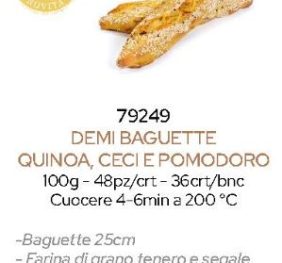 DEMI BAGUETTE QUINOA CECI POMODORO 100G P48(79249)