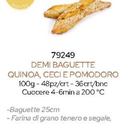 DEMI BAGUETTE QUINOA CECI POMODORO 100G P48(79249)