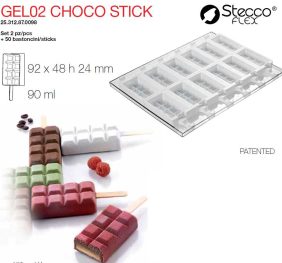 SET 2 STAMPI SILIC.+VASSOIO+50 BAST.CHOCOSTICK