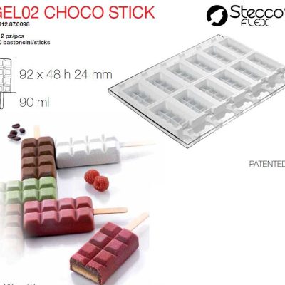 SET 2 STAMPI SILIC.+VASSOIO+50 BAST.CHOCOSTICK