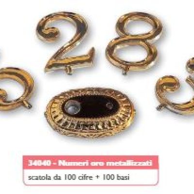 NUMERI ORO METALLIZZATI ASSORTITI