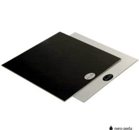 PIATTO RE QUADRO NERO/PERLA 28X28 PZ.50