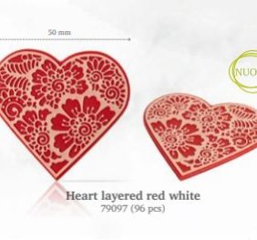 HEART LAYERED RED WHITE PZ. 96