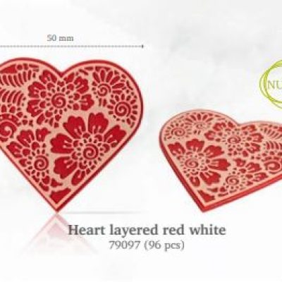 HEART LAYERED RED WHITE PZ. 96