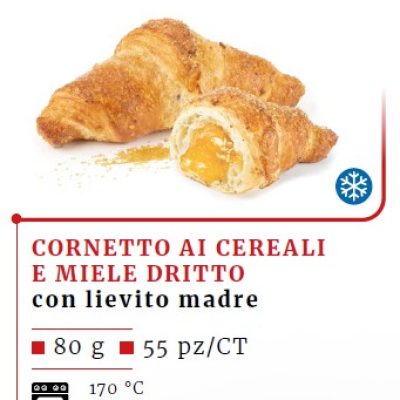C&M CORNETTO DRITTO CEREALI E MIELE 85GR 55PZ