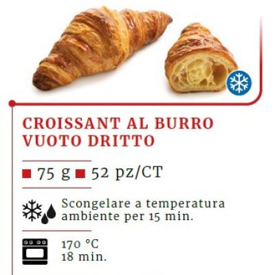 C&M CROISSANT BURRO VUOTO DRITTO GR75 PZ52