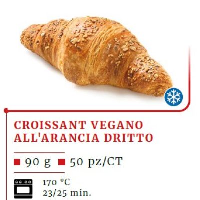 C&M CROISSANT VEGANO ARANCIA DRITTO GR90 PZ50