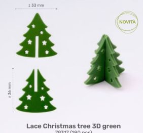 LACE CHRISTMAS TREE 3D GREEN PZ. 180