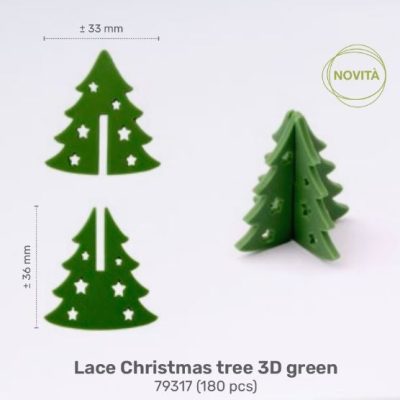 LACE CHRISTMAS TREE 3D GREEN PZ. 180